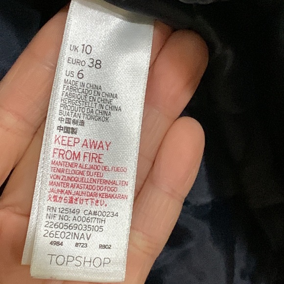 TOPSHOP faux fur hooded coat navy size 6 - Picture 7 of 7